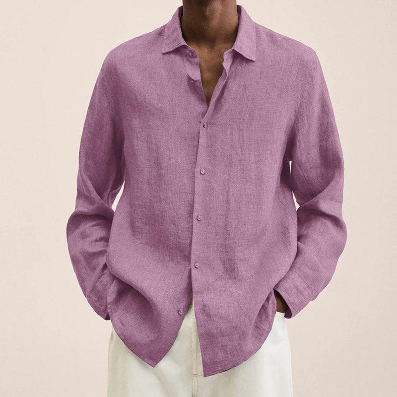 Zakenda | Chemise pour homme à revers en coton et lin