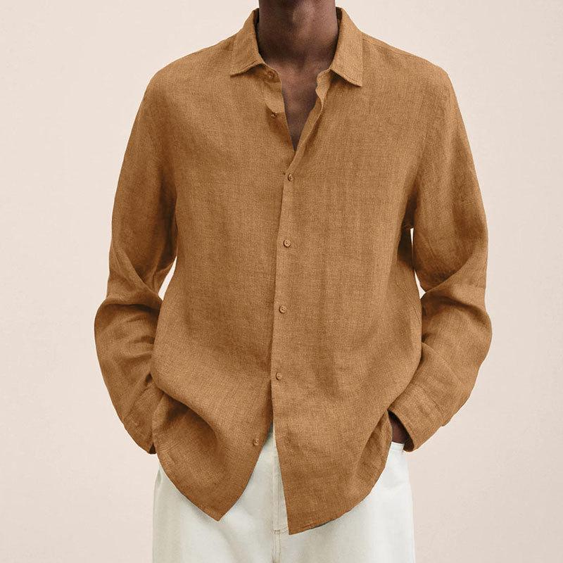 Zakenda | Chemise pour homme à revers en coton et lin