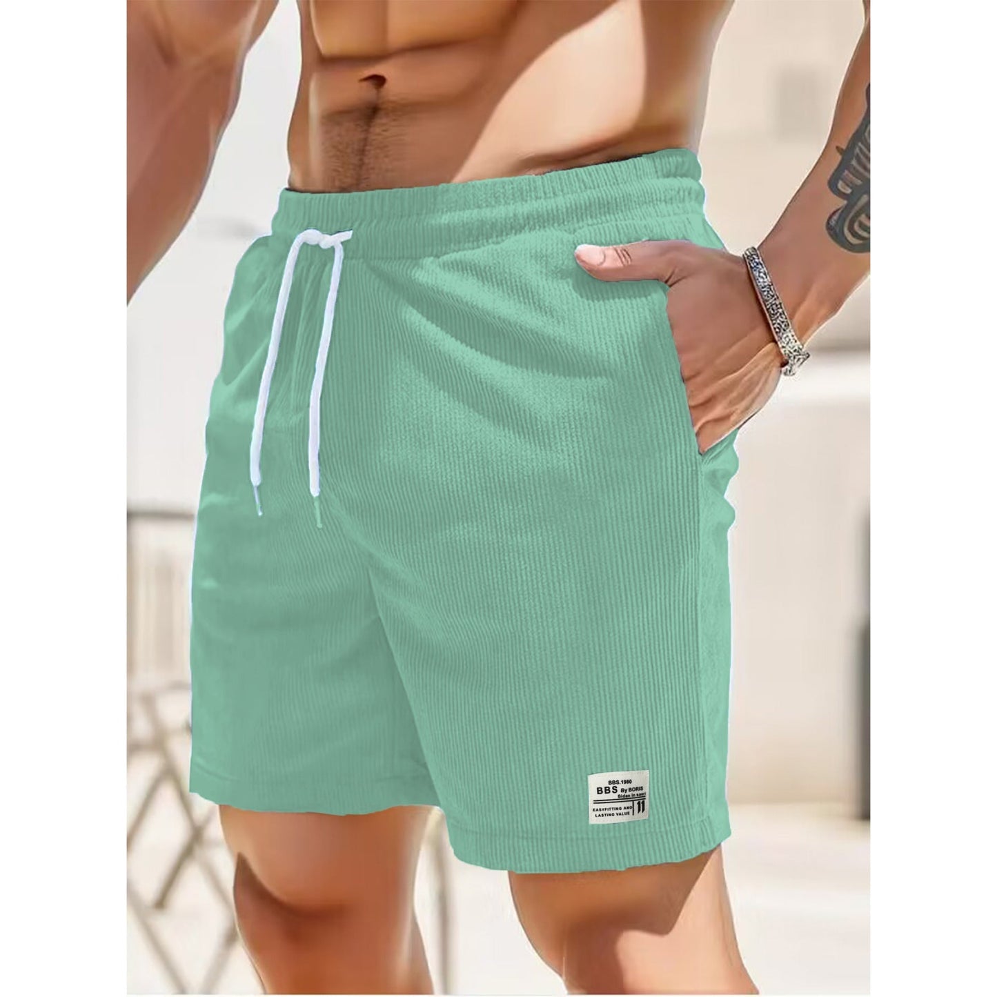 Zakenda | Azure Short de loisirs pour hommes avec grandes poches
