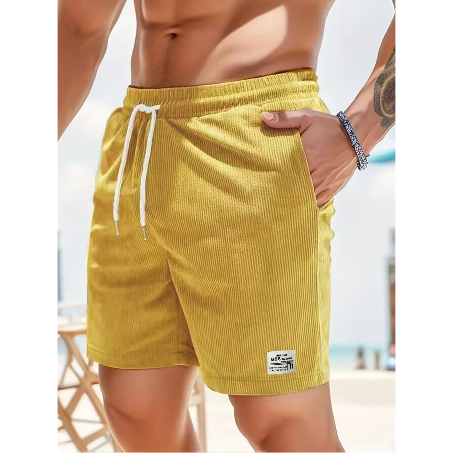 Zakenda | Azure Short de loisirs pour hommes avec grandes poches