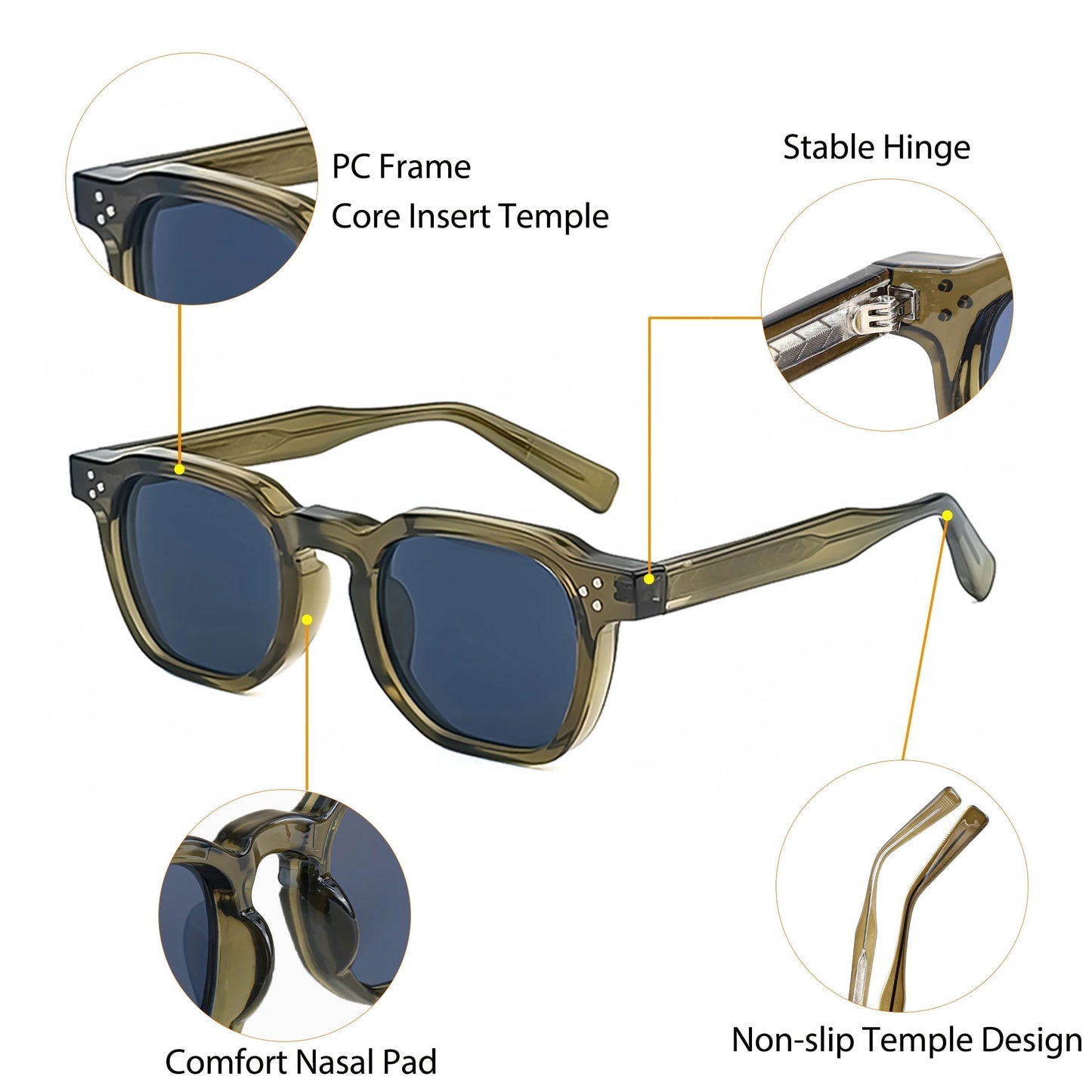 Zakenda | Lunettes de soleil rétro Edge