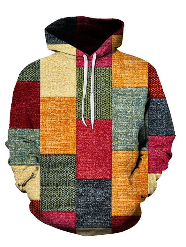 Zakenda | Hoodie d'hiver stylé en coton avec motif à carreaux