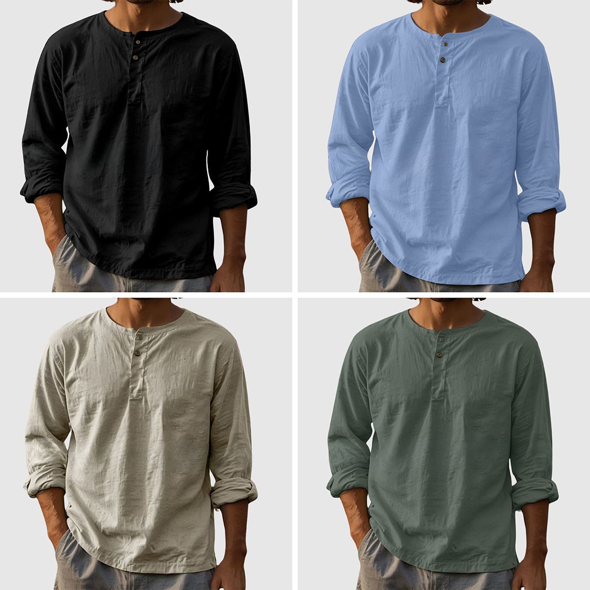 Zakenda | Rains Grès Chemise Henley classique