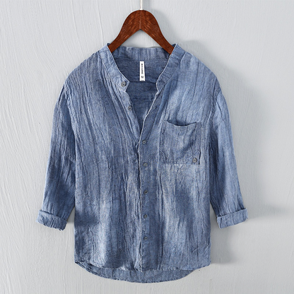 Zakenda | Chemise en lin bleu vintage