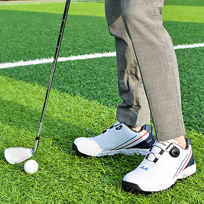 Zakenda | Chaussure de golf blanche haute performance pour hommes - Précision et confort