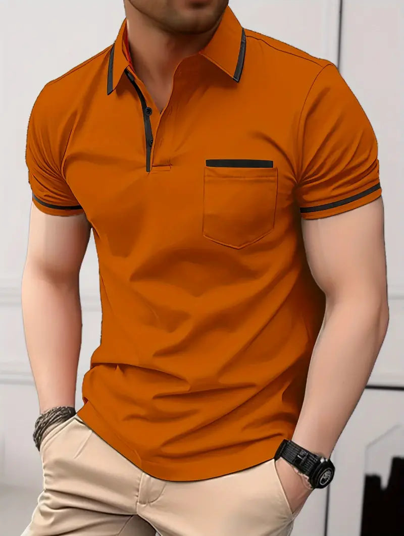 Zakenda | Daniel - maillot de golf à manches courtes contrasté