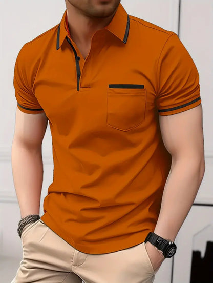 Zakenda | Daniel - maillot de golf à manches courtes contrasté