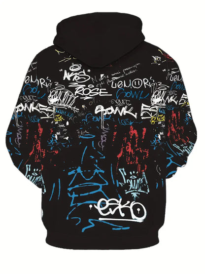 Zakenda | David - sweat à capuche imprimé doodle pour homme