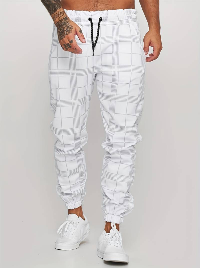 Zakenda | Alexander - pantalons de sport avec imprimé à carreaux pour hommes