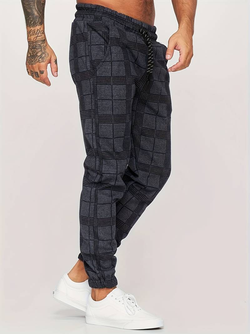 Zakenda | Alexander - pantalons de sport avec imprimé à carreaux pour hommes