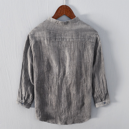 Zakenda | Chemise en lin bleu vintage