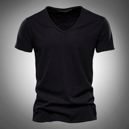 Zakenda | T-shirt classique à col en V bleu