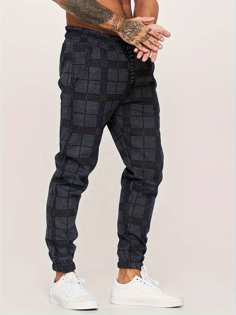 Zakenda | Alexander - pantalons de sport avec imprimé à carreaux pour hommes