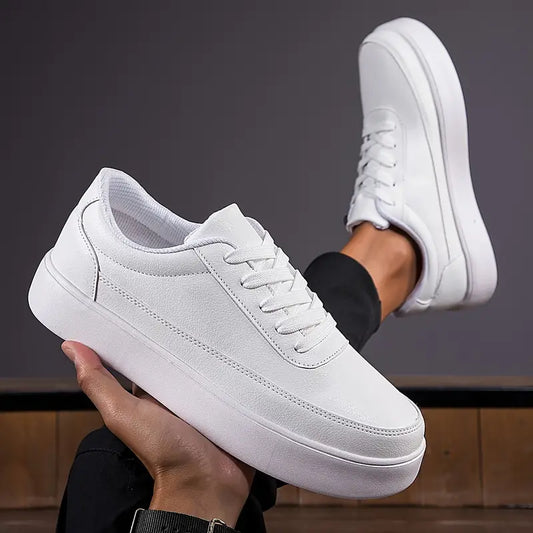 Zakenda | Andrew - chaussures de skate blanches simples pour hommes