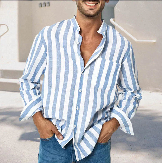 Zakenda | Chemise à rayures pour homme, coupe décontractée