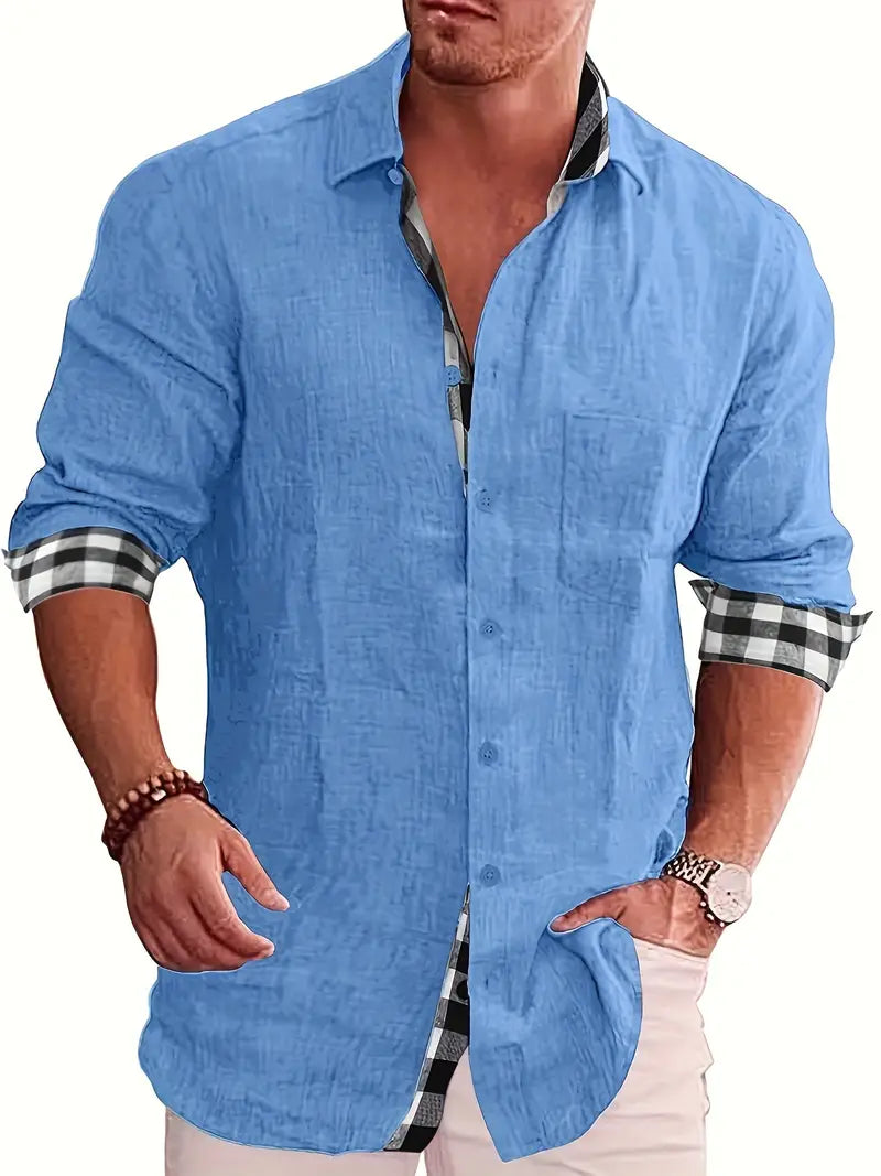 Zakenda | chemise à manches longues à carreaux pour hommes