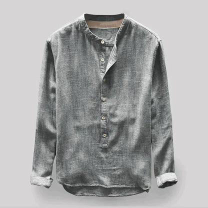 Zakenda | Chemise en denim pour homme à texture douce et col rond