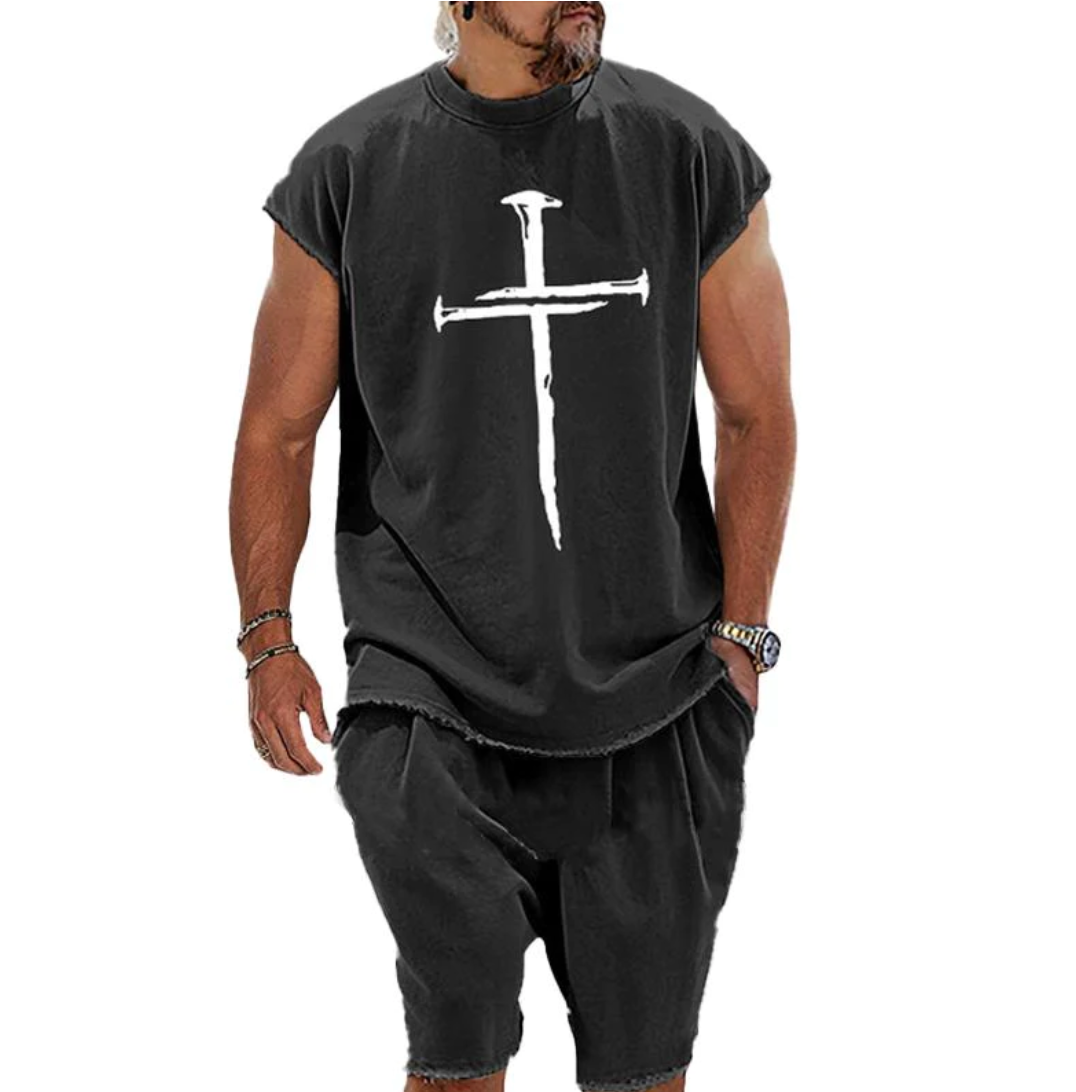 Zakenda | L'ensemble stylé t-shirt et short pour hommes