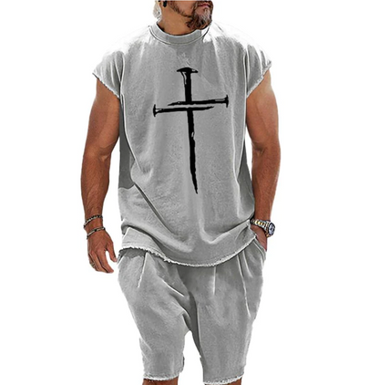 Zakenda | L'ensemble stylé t-shirt et short pour hommes