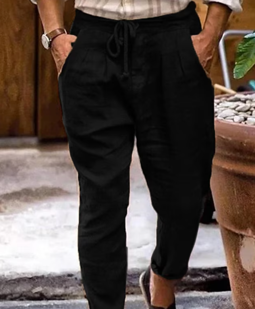 Zakenda | Pantalon en lin décontracté pour hommes