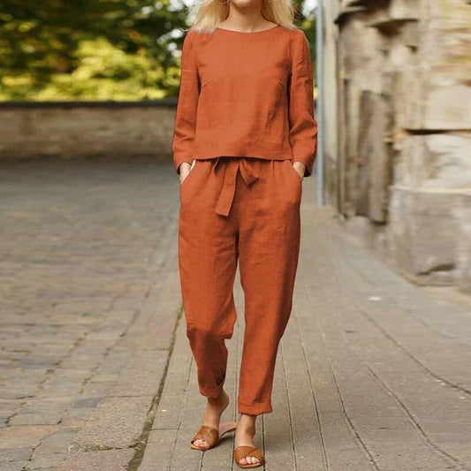 Zakenda | Bjarka - pantalon en lin avec chemise en lin