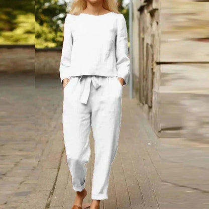 Zakenda | Bjarka - pantalon en lin avec chemise en lin