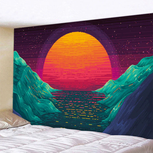 Sunrise Psychedelic Wall Tapestry Hippie Bohemian Home Decor Bed Sheet