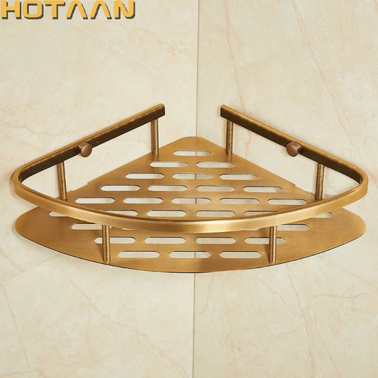 Antique Finish Aluminum Shower Basket Holder Fashion Bathroom Shelf Basket