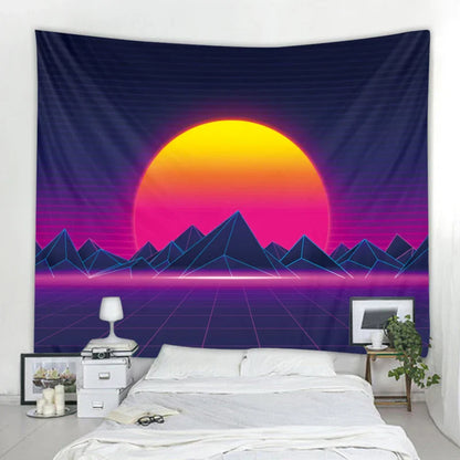 Sunrise Psychedelic Wall Tapestry Hippie Bohemian Home Decor Bed Sheet