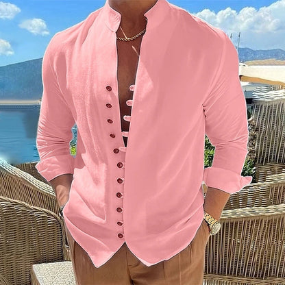 Zakenda | T-shirt homme Henley avec patte de boutonnage unique et coton doux