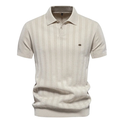 Zakenda | Hommes Loisirs Polo en tricot rayé respirant