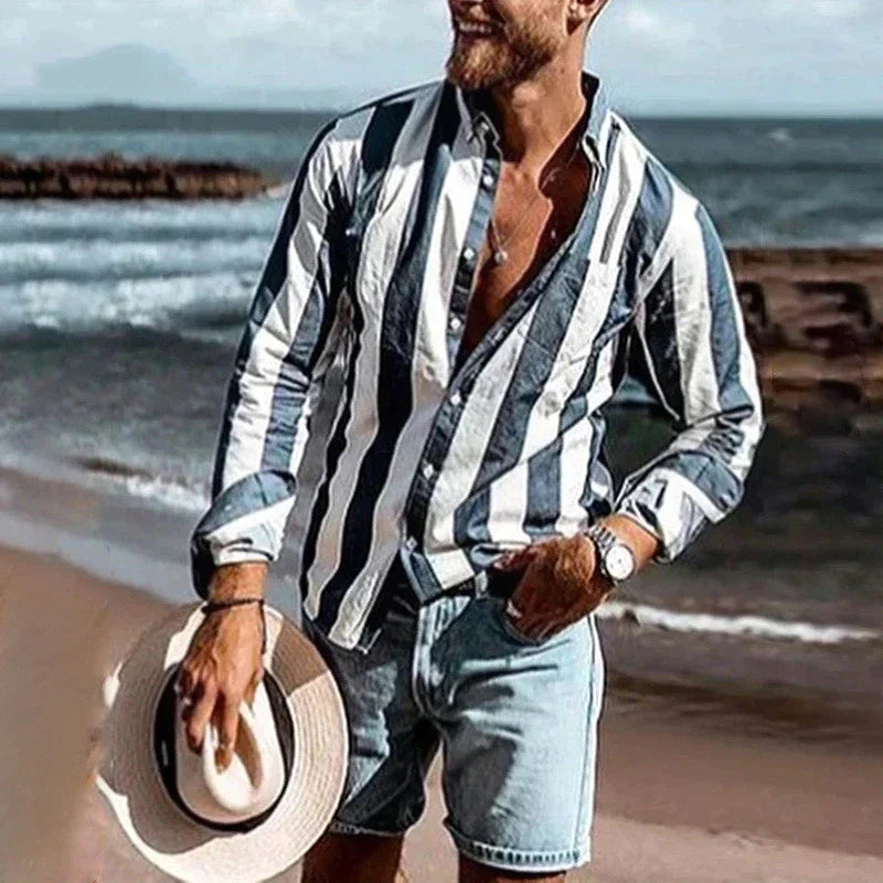 Zakenda | Chemise à rayures pour homme, coupe décontractée