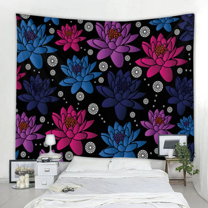 Floral Mandala Tapestry Wall Hanging for Boho Room Decor