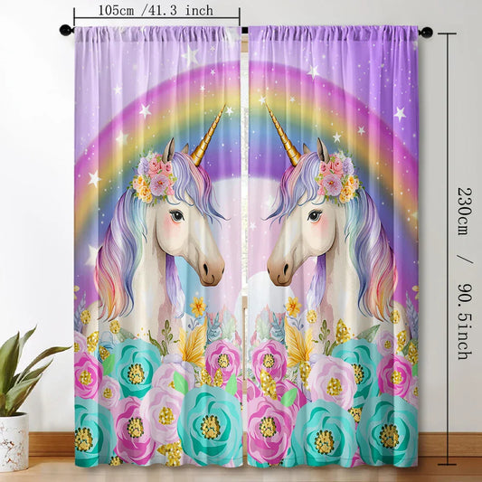 Unicorn Curtains for Home Decoration in Kitchen, Living Room, or Garden