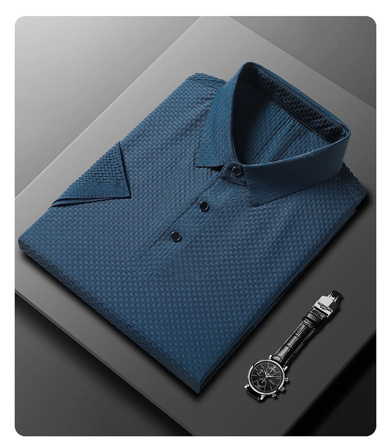 Zakenda | Andrea's Polo en soie glacée de haute qualité pour hommes loisirs manches courtes T-shirt