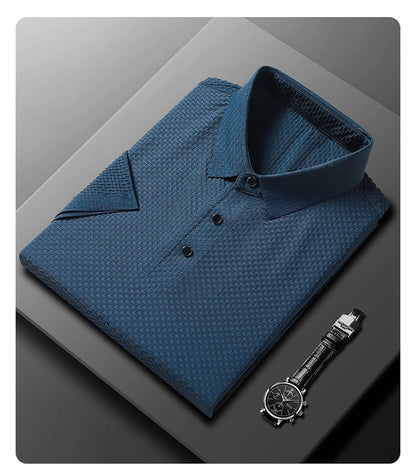 Zakenda | Andrea's Polo en soie glacée de haute qualité pour hommes loisirs manches courtes T-shirt