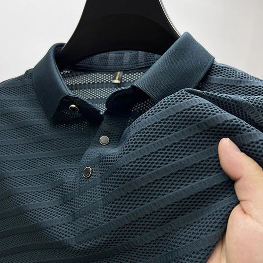 Zakenda | ABRAHAM - Polo en soie de première qualité pour homme - Confort et durabilité