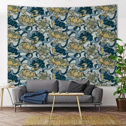 Floral Mandala Tapestry Wall Hanging for Boho Room Decor