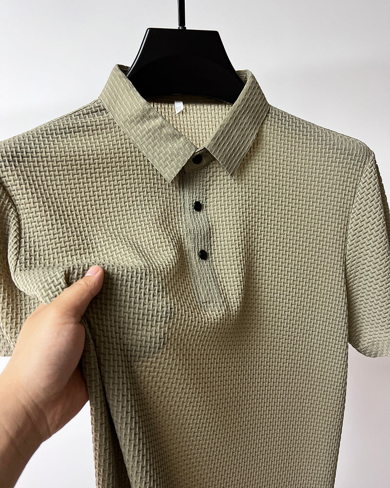 Zakenda | Andrea's Polo en soie glacée de haute qualité pour hommes loisirs manches courtes T-shirt