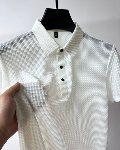 Zakenda | Andrea's Polo en soie glacée de haute qualité pour hommes loisirs manches courtes T-shirt