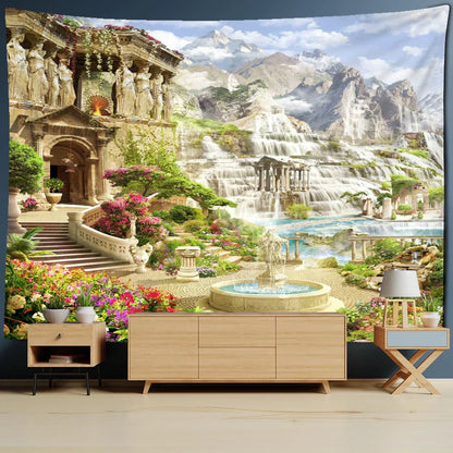 Natural Bohemian Garden Tapestry Home Decor