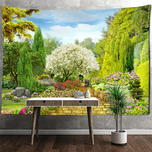 Natural Bohemian Garden Tapestry Home Decor