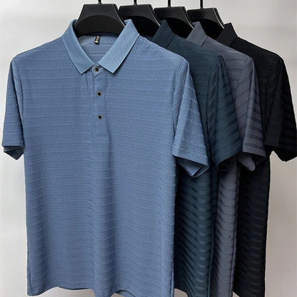 Zakenda | ABRAHAM - Polo en soie de première qualité pour homme - Confort et durabilité