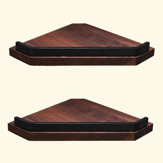 Black Walnut Bathroom Set: Towel Rack, Bar, Shelf, Toilet Paper Holder, Brush Stand