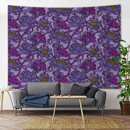 Floral Mandala Tapestry Wall Hanging for Boho Room Decor