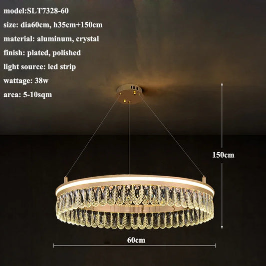 2024 Afralia™ Modern Crystal LED Chandelier for Living & Dining Room Decor