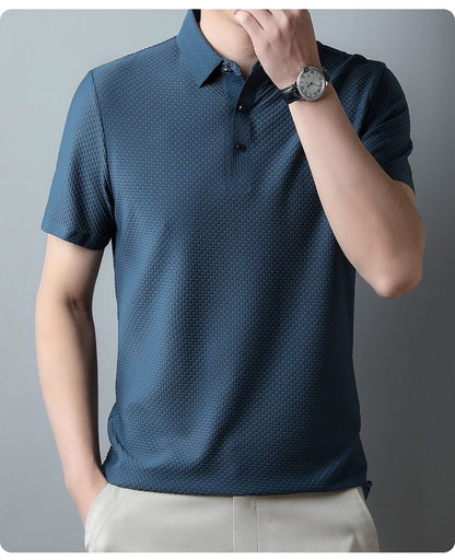 Zakenda | Andrea's Polo en soie glacée de haute qualité pour hommes loisirs manches courtes T-shirt