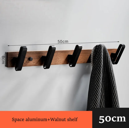 Black Walnut Bathroom Set: Towel Rack, Bar, Shelf, Toilet Paper Holder, Brush Stand