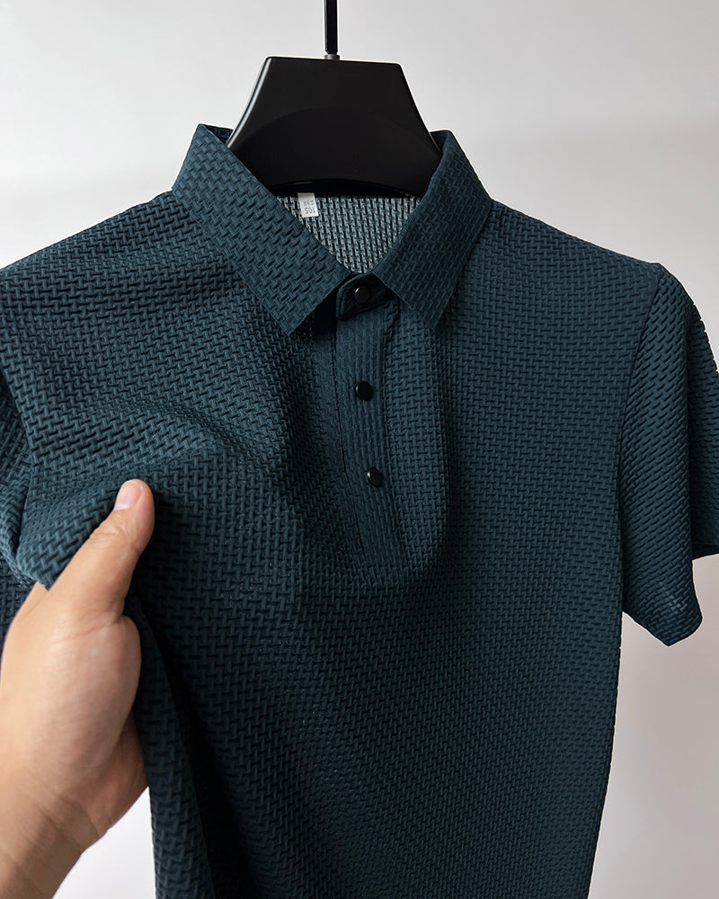 Zakenda | Andrea's Polo en soie glacée de haute qualité pour hommes loisirs manches courtes T-shirt