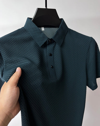 Zakenda | Andrea's Polo en soie glacée de haute qualité pour hommes loisirs manches courtes T-shirt